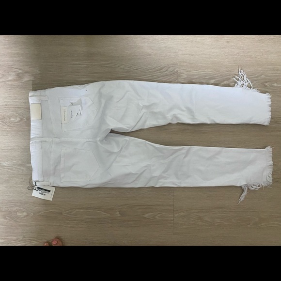 High rise skinny jean w/ distressed hem - Picture 2 of 5